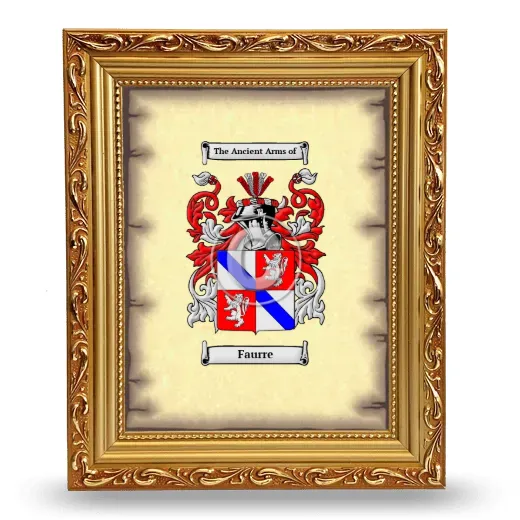 Faurre Coat of Arms Framed - Gold