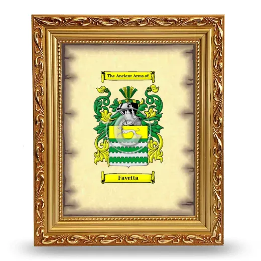 Favetta Coat of Arms Framed - Gold
