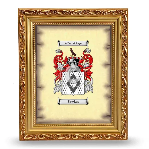 Fawkes Coat of Arms Framed - Gold