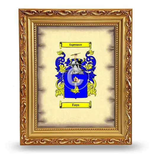 Fays Coat of Arms Framed - Gold
