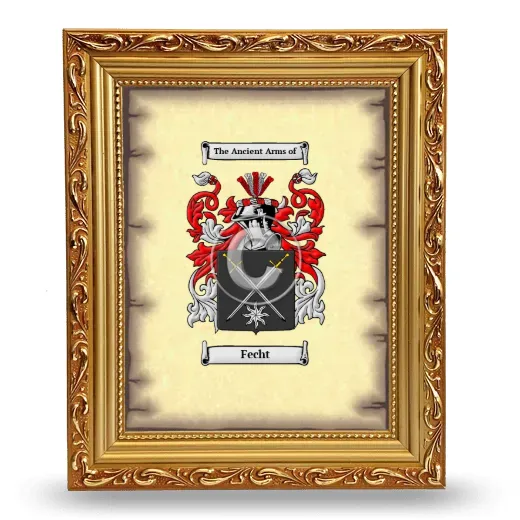Fecht Coat of Arms Framed - Gold