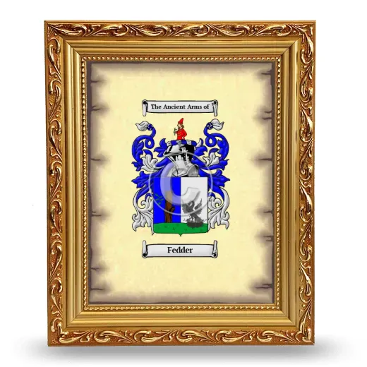 Fedder Coat of Arms Framed - Gold