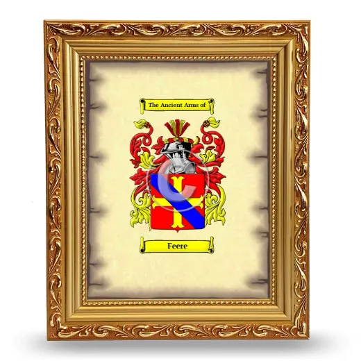 Feere Coat of Arms Framed - Gold