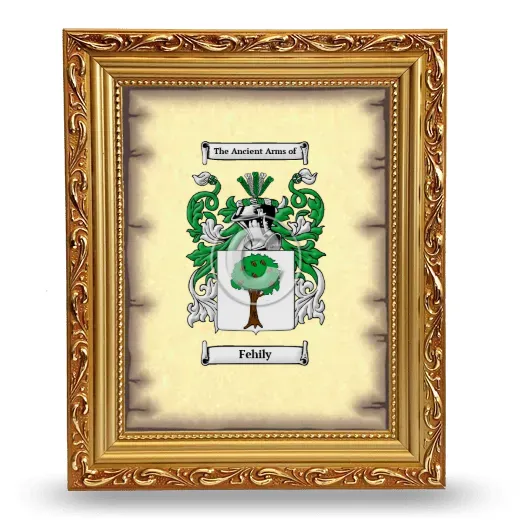 Fehily Coat of Arms Framed - Gold