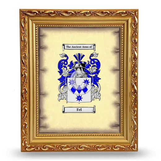 Fel Coat of Arms Framed - Gold