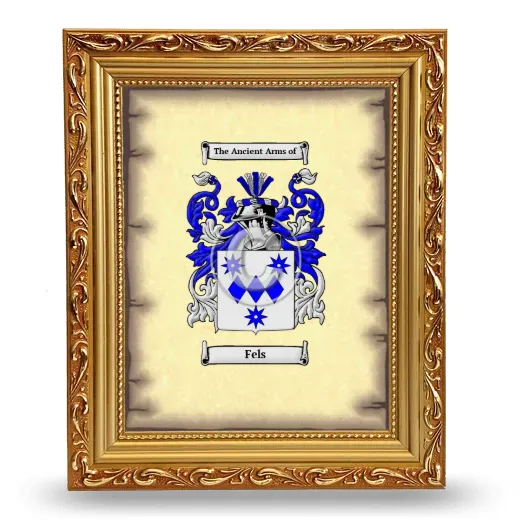 Fels Coat of Arms Framed - Gold