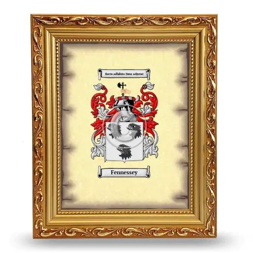 Fennessey Coat of Arms Framed - Gold