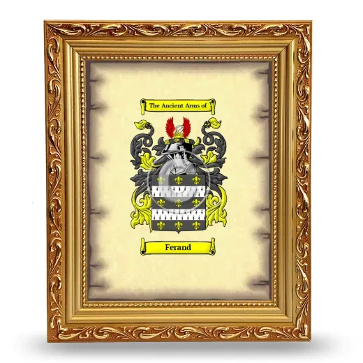 Ferand Coat of Arms Framed - Gold