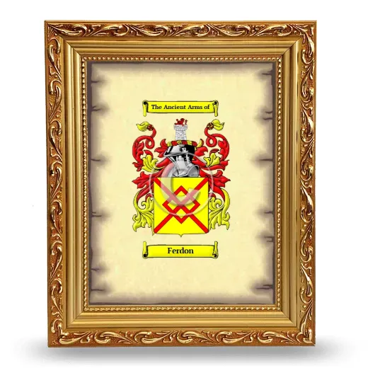 Ferdon Coat of Arms Framed - Gold