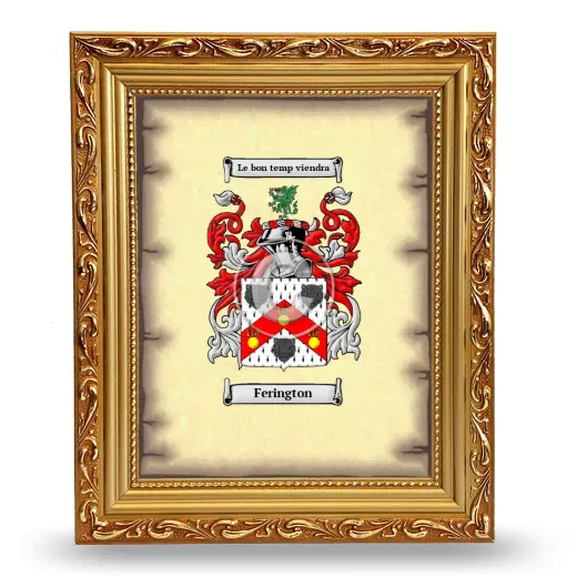 Ferington Coat of Arms Framed - Gold