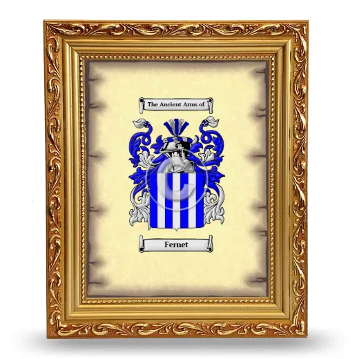 Fernet Coat of Arms Framed - Gold