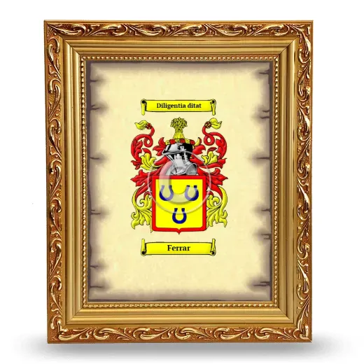 Ferrar Coat of Arms Framed - Gold