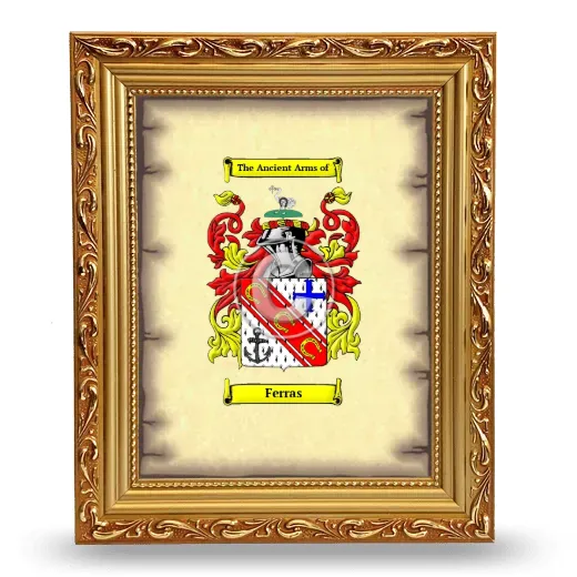 Ferras Coat of Arms Framed - Gold
