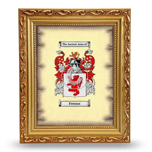 Ferrass Coat of Arms Framed - Gold