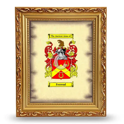 Ferrend Coat of Arms Framed - Gold