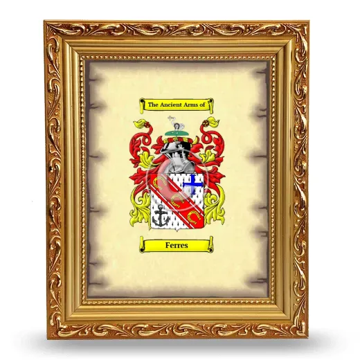 Ferres Coat of Arms Framed - Gold