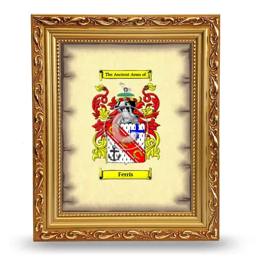 Ferris Coat of Arms Framed - Gold