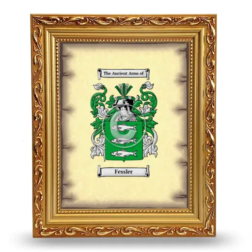Fessler Coat of Arms Framed - Gold