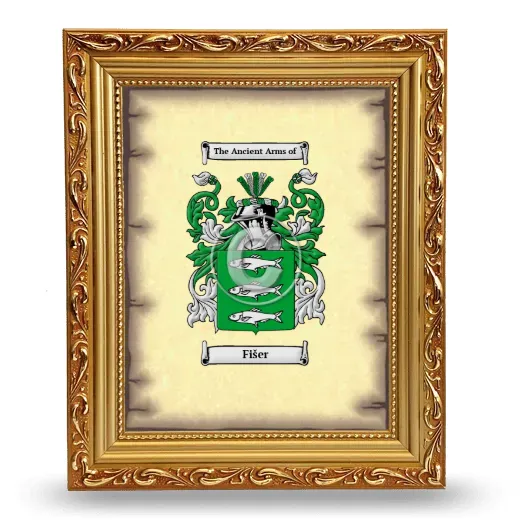 Fišer Coat of Arms Framed - Gold