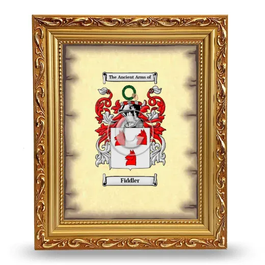 Fiddler Coat of Arms Framed - Gold