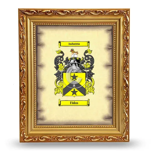 Fidos Coat of Arms Framed - Gold