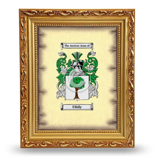 Fihily Coat of Arms Framed - Gold