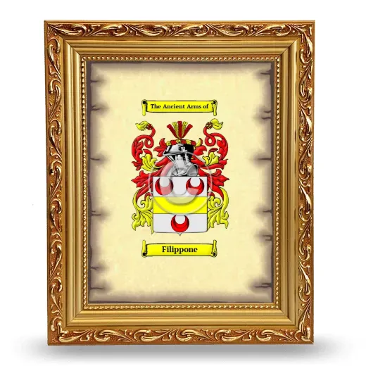 Filippone Coat of Arms Framed - Gold