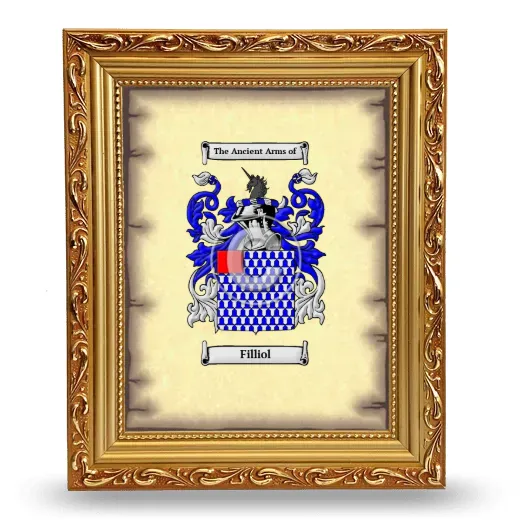 Filliol Coat of Arms Framed - Gold