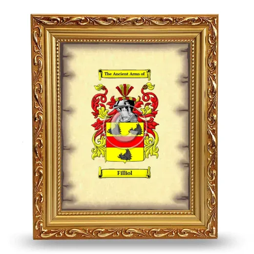Filliol Coat of Arms Framed - Gold