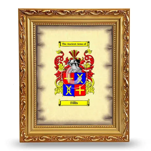 Fillis Coat of Arms Framed - Gold