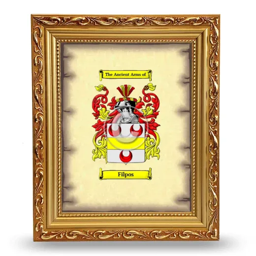 Filpos Coat of Arms Framed - Gold