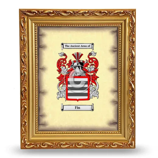 Fin Coat of Arms Framed - Gold