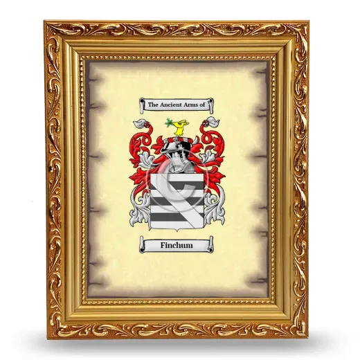 Finchum Coat of Arms Framed - Gold