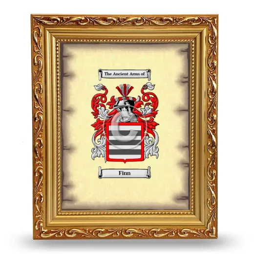 Finn Coat of Arms Framed - Gold