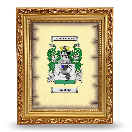 Firestone Coat of Arms Framed - Gold