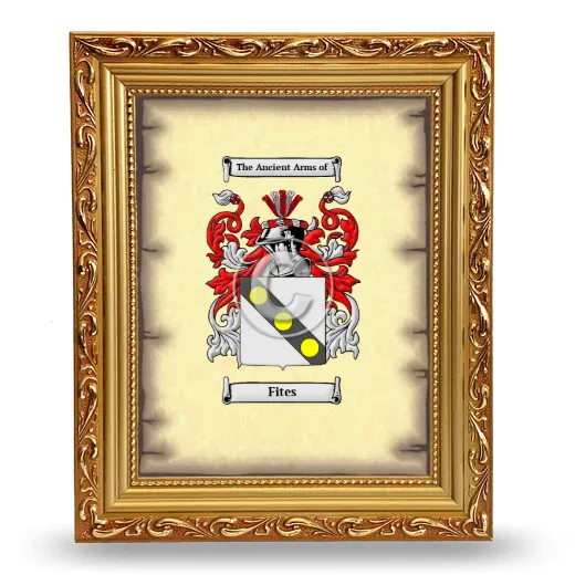 Fites Coat of Arms Framed - Gold