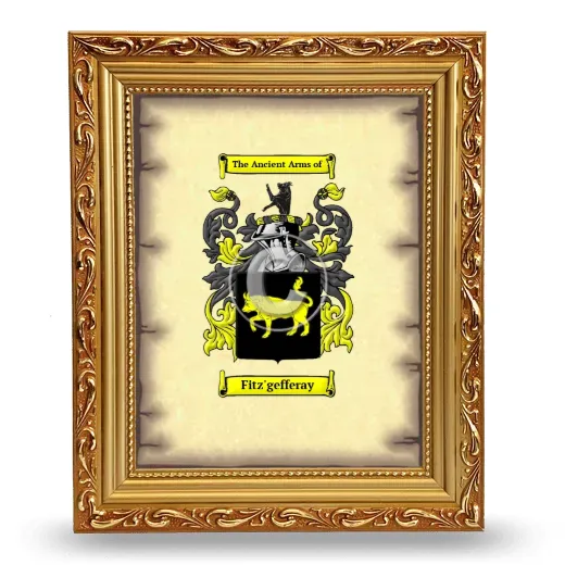 Fitz'gefferay Coat of Arms Framed - Gold