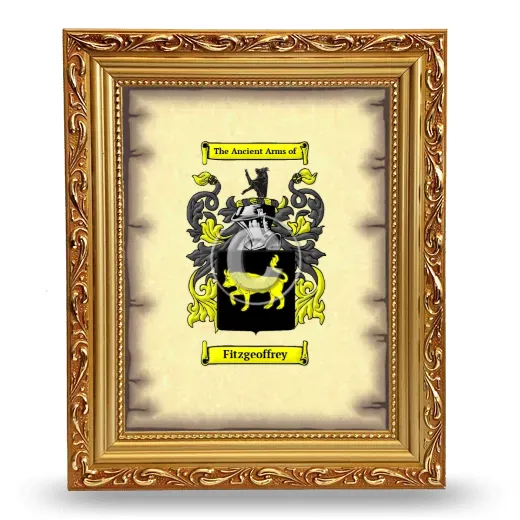 Fitzgeoffrey Coat of Arms Framed - Gold