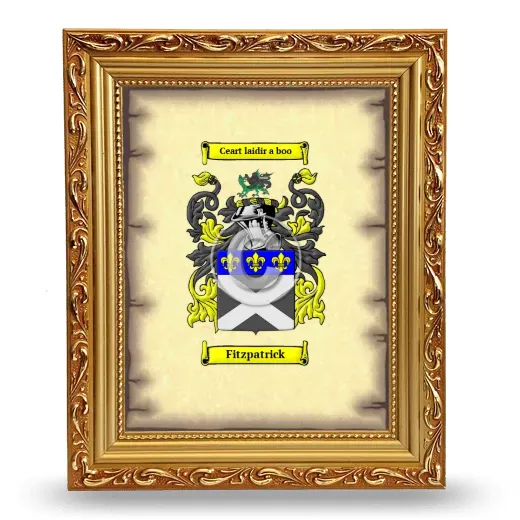 Fitzpatrick Coat of Arms Framed - Gold