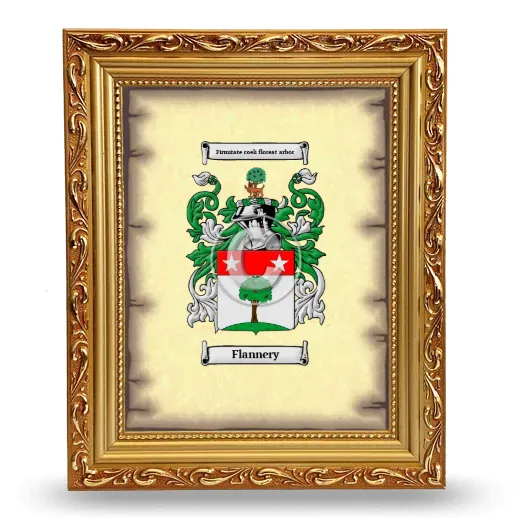 Flannery Coat of Arms Framed - Gold
