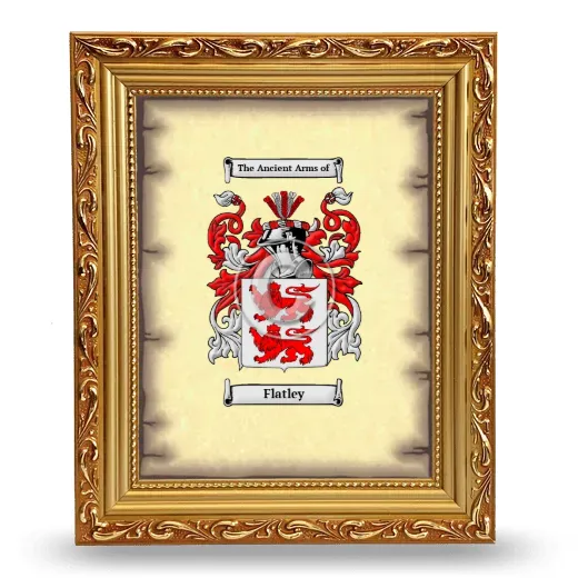 Flatley Coat of Arms Framed - Gold