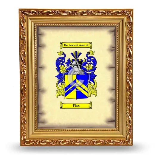 Flax Coat of Arms Framed - Gold