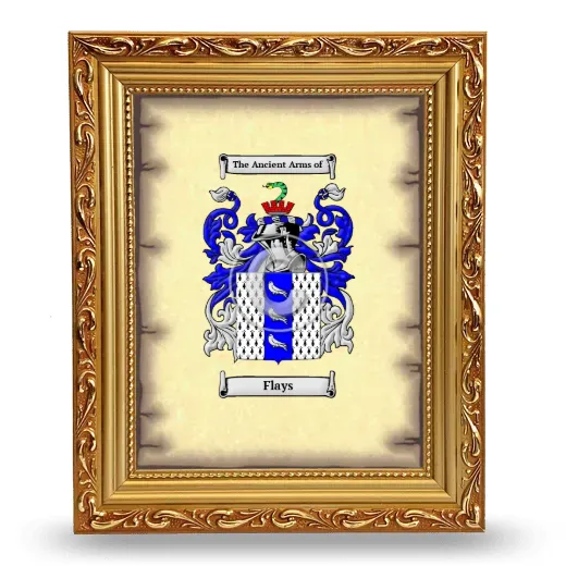 Flays Coat of Arms Framed - Gold
