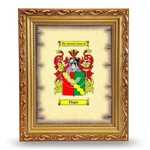Fleger Coat of Arms Framed - Gold