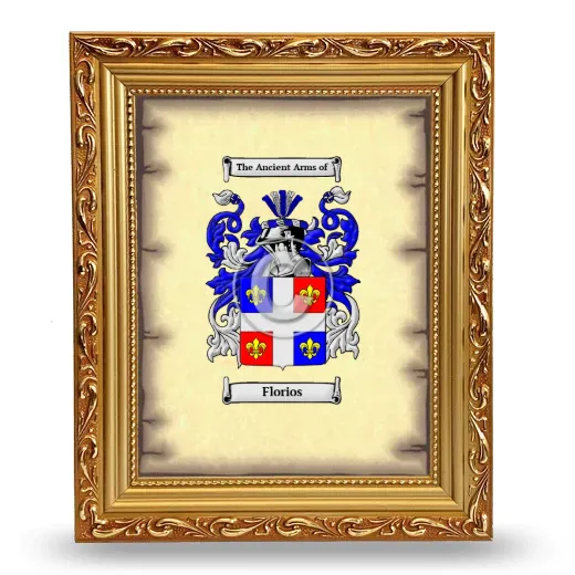 Florios Coat of Arms Framed - Gold
