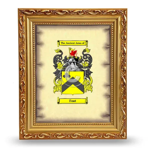 Foat Coat of Arms Framed - Gold