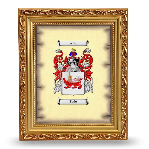 Fode Coat of Arms Framed - Gold