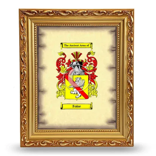 Foise Coat of Arms Framed - Gold