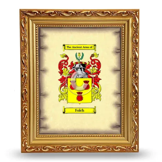 Folch Coat of Arms Framed - Gold
