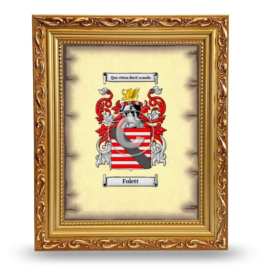 Folett Coat of Arms Framed - Gold